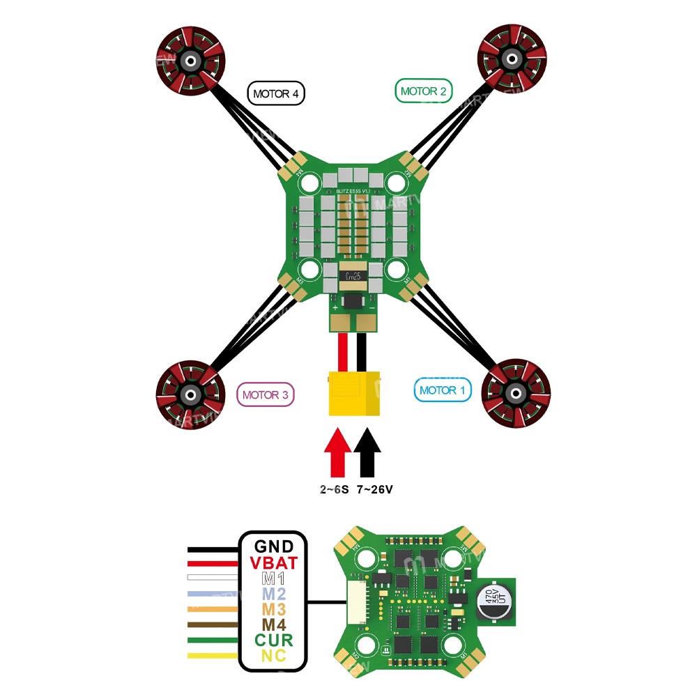 iflight blitz-mini-e55s-4-in-1-8-bit-electronic-governor-esc-6