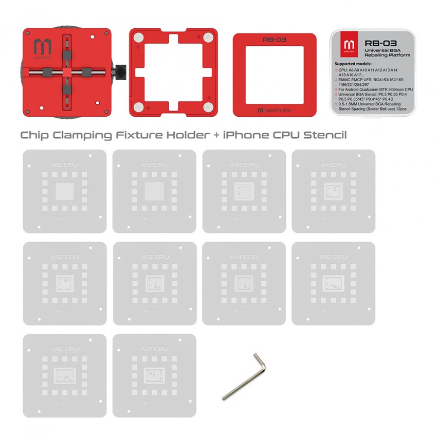 martview rb-03-mulit-funcions-automatic-positioning-universal-bga-reballing-station-holder-template-