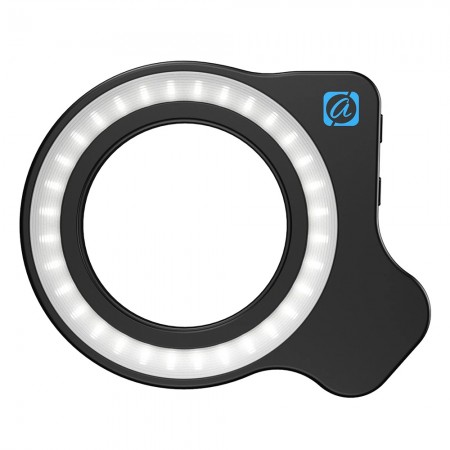 Portable Phone Macro Lens LED Fill Ring Light for 37 to 52mm Phone Lens Built-in Battery
