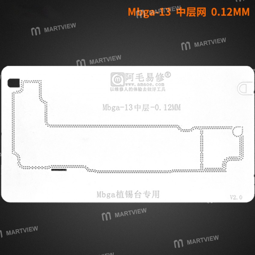 Amaoe IP13 4in1 CPU BGA Middle-level 0.12mm Steel Mesh Magnetic Tin Planting Positioning Platform Fo