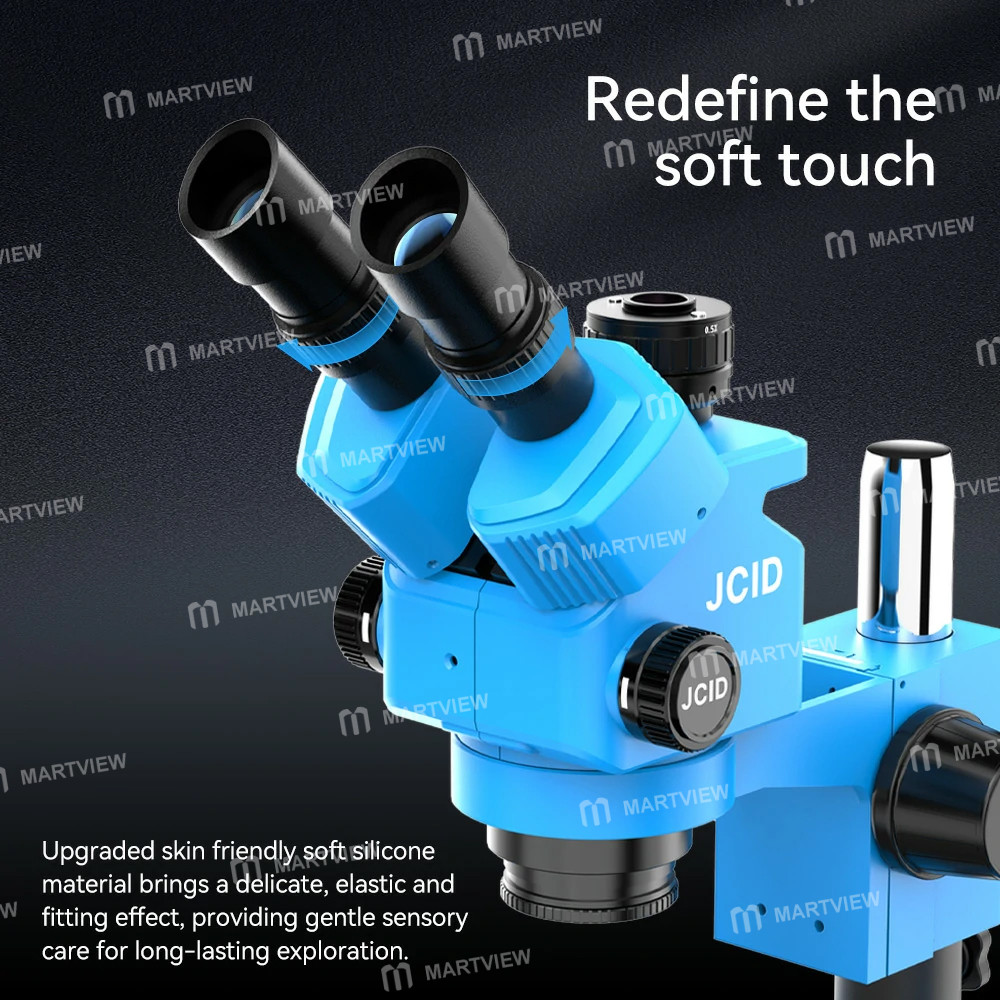 jcid m36560a-65-60x-continuous-zoom-trinocular-stereo-microscope-with-aluminum-alloy-base-5
