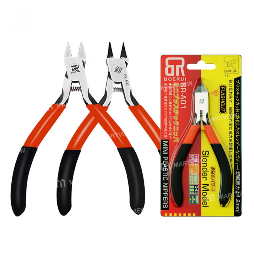 B&R BR-A01 Industrial Grade Ultra-hard and Ultra-thin Carbon Steel Bevelled Pliers