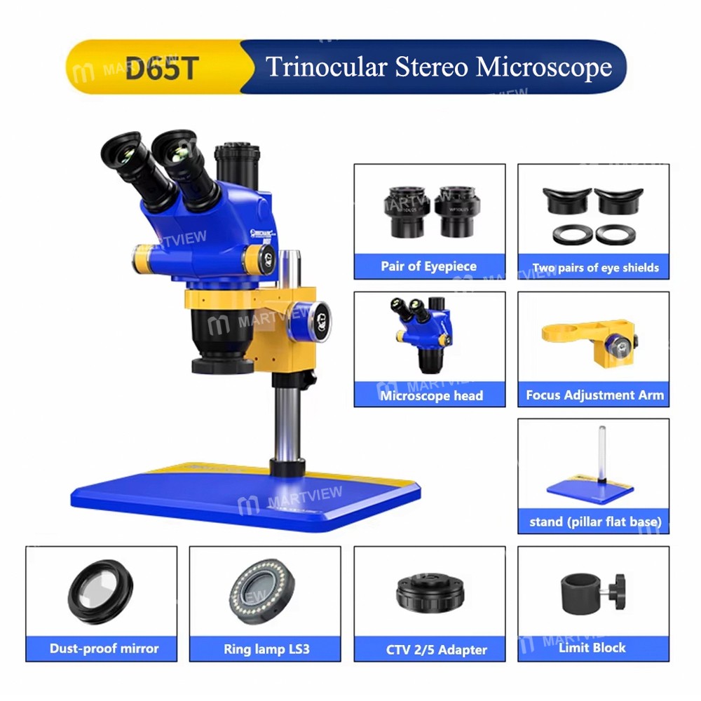 mechanic d65t-b11-65x-65x-industrial-trinocular-stereo-microscope-for-pcb-repair-with-large-base-2