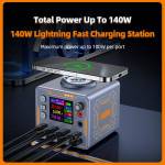 wlx f1-140w-smart-multi-port-desktop-charging-station-with-voltage-current-detection-function-8