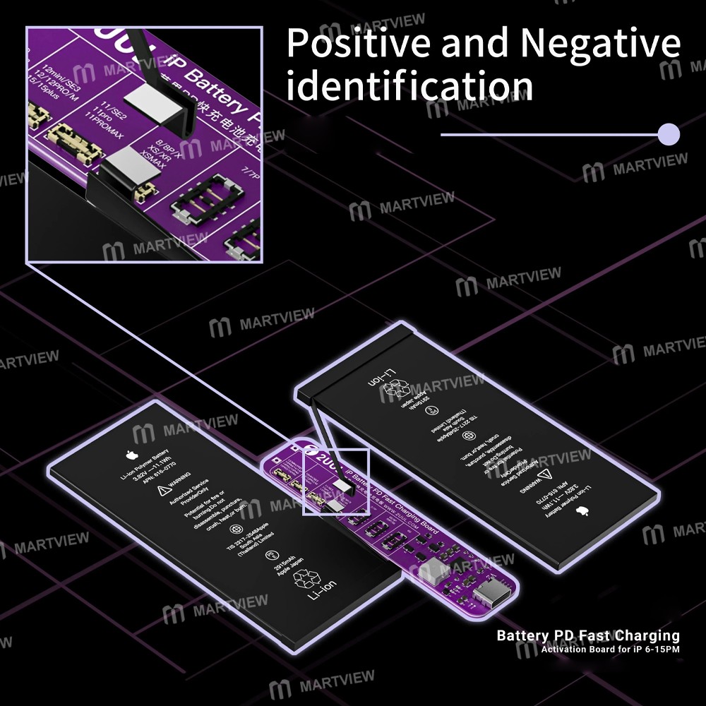 2uul bt01-pd-fast-charging-no-disassembly-battery-activation-board-for-iphone-6-to-15pro-max-5