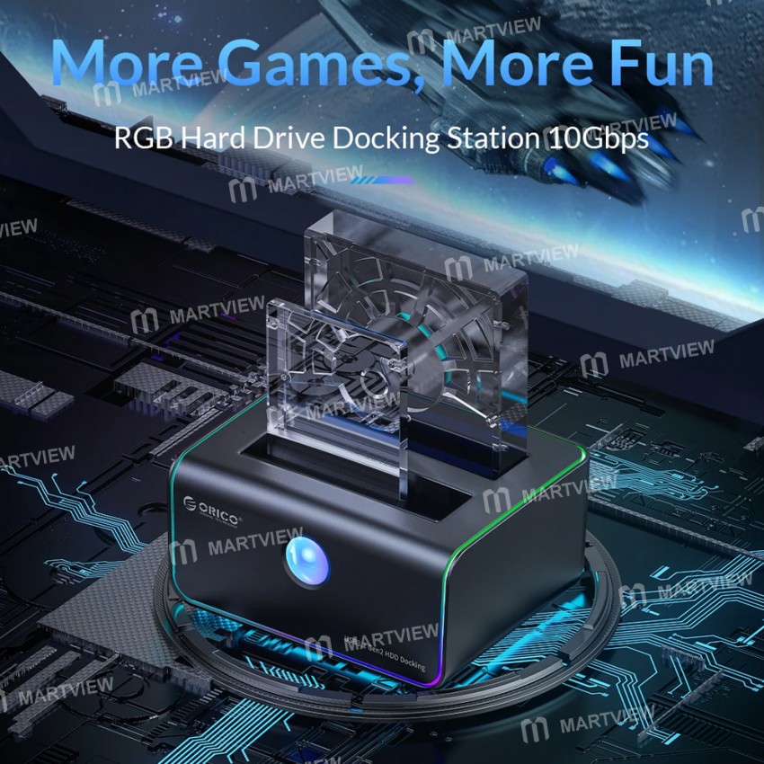 orico 8828-series-rgb-light-2-bay-type-c-10gbps-hard-disk-docking-station-with-offline-clone-2