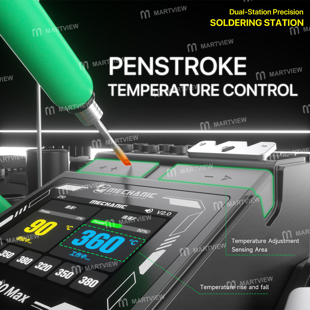 mechanic x200-max-pen-style-smart-temperature-adjustable-dual-station-precision-soldering-station-5