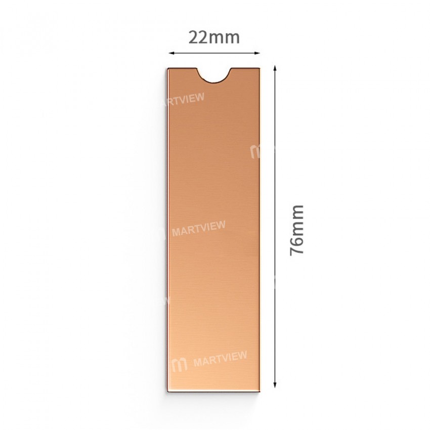 Pure Copper M.2 2280 SSD Heatsink with 6.0W/M K Thermal Pad for Computer Notebook - 2Pcs