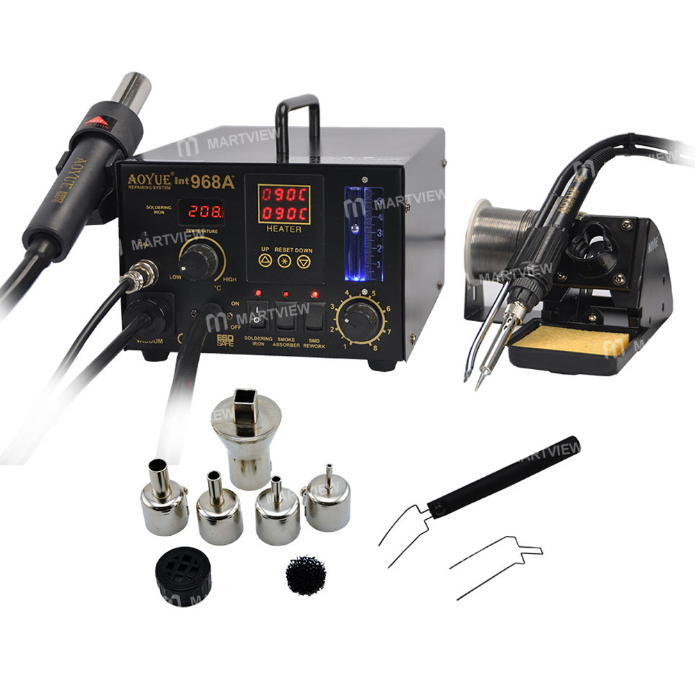 aoyue 968a-anti-static-3-in-1-hot-air-gun-soldering-iron--fume-extractor-built-in-smoke-extractor-1