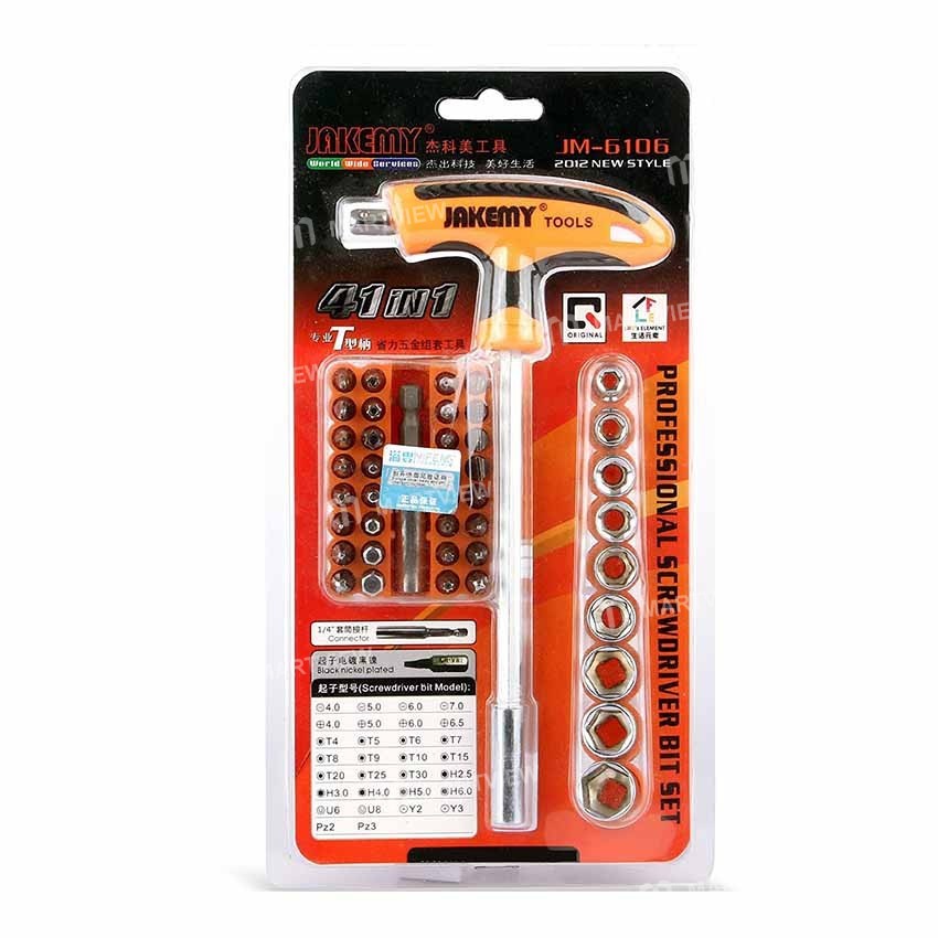 JAKEMY JM-6106 (43 in 1) T-Handle Car Fixing Screwdriver Set