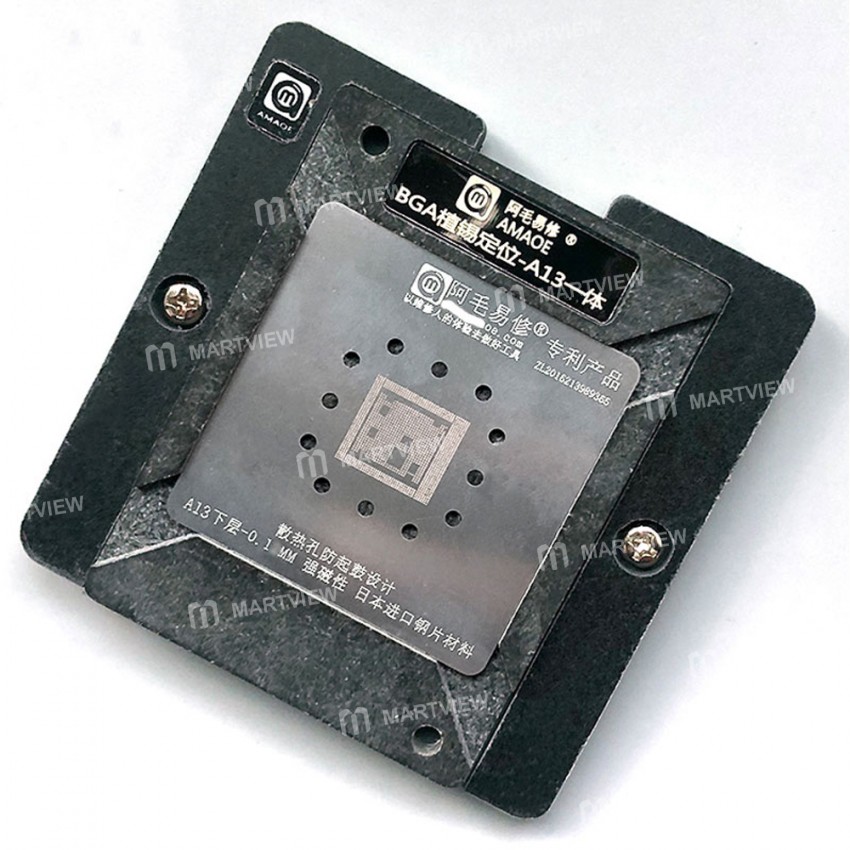 Amaoe A13 Magnetic BGA Reballing Positioning Platform With 0.10mm Stencil for A13 CPU Reballing Kit