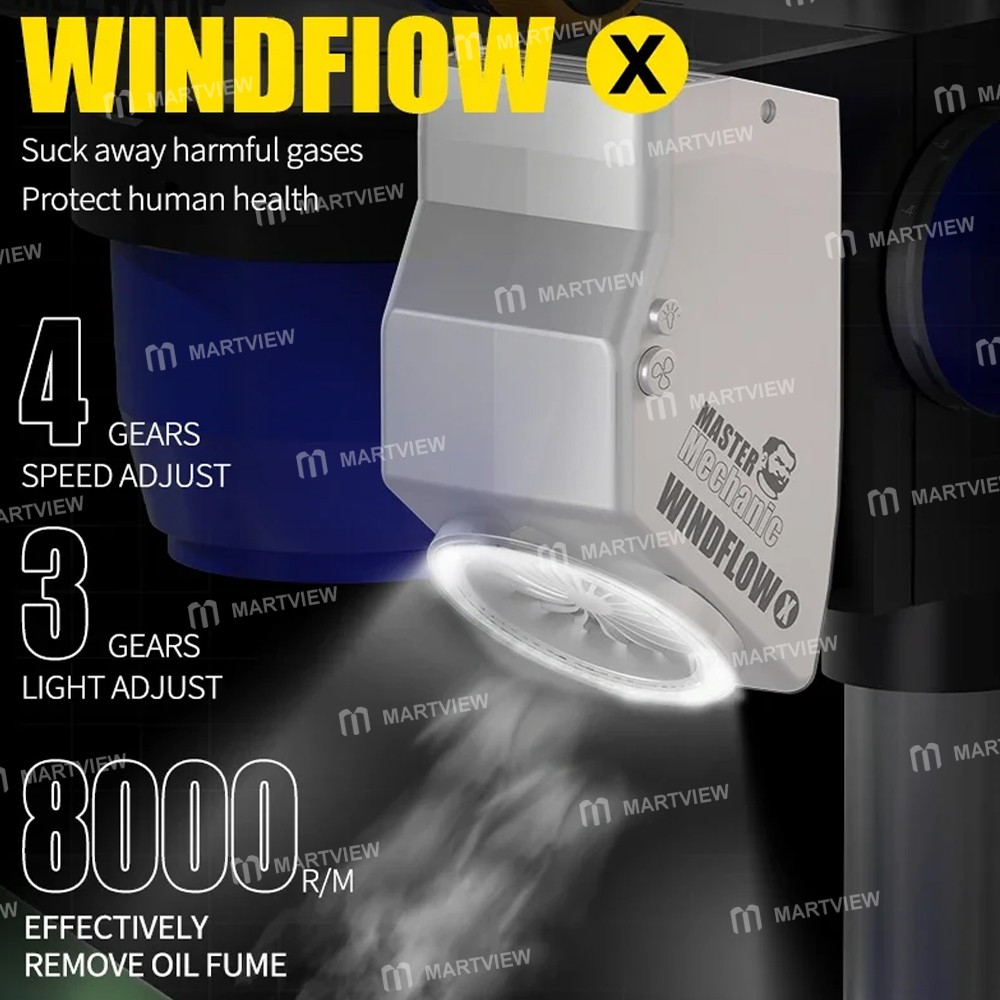 mechanic windflow-x-powerful-microscope-fume-smoking-instrument-with-light-for-welding-repair-3