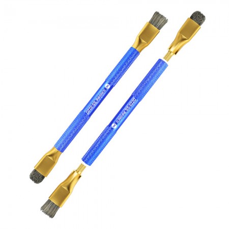 Sunshine SS-022D Double Head Pig Hair Brush + Steel Brush for Motherboard Debonding Glue Cleaning