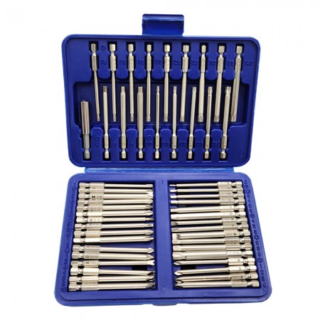 1 / 4 Inch Hex Shank S2 Steel 75mm Super Long Magnetic Screwdriver Bits Set - 50Pcs