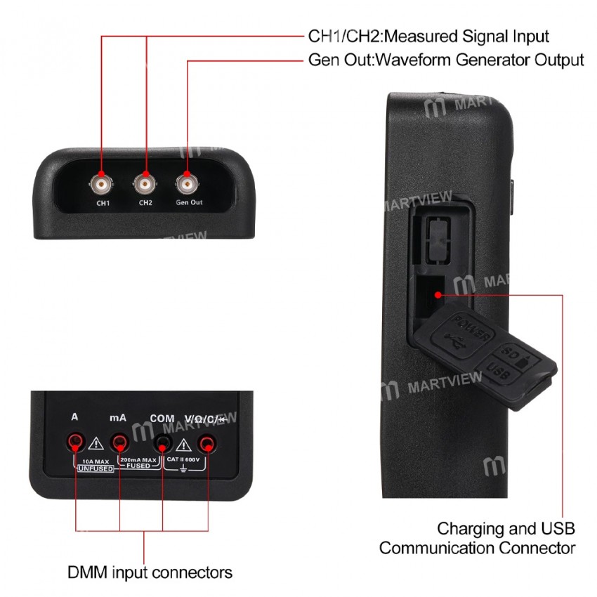hantek 2c42-2-in-1-dual-channels-40mhz-bandwidth-handheld-digital-oscilloscope-multimeter-8