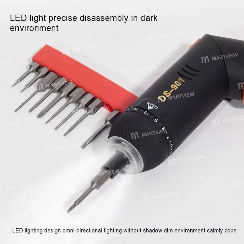 ds 901-straight-gun-dual-electric-powerful-impact-screwdriver-with-10pcs-bits-5