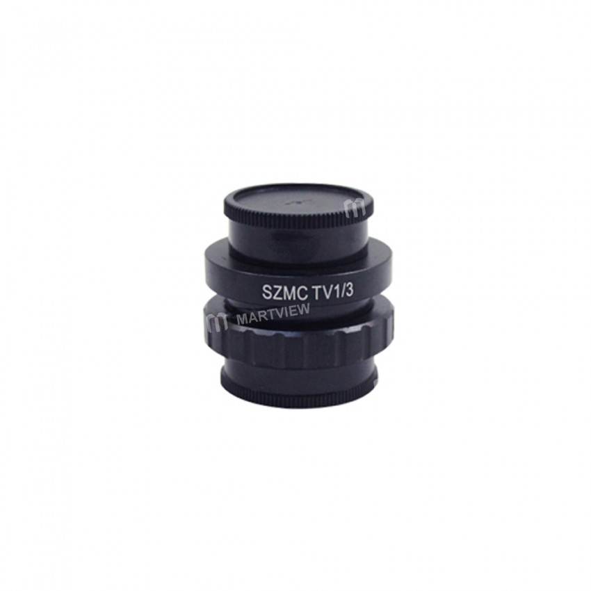 SZMCTV 1 / 2 1 / 3 0.5X 1X C-mount Adapter Lens for Simul-Focal Trinocular Stereo Microscope