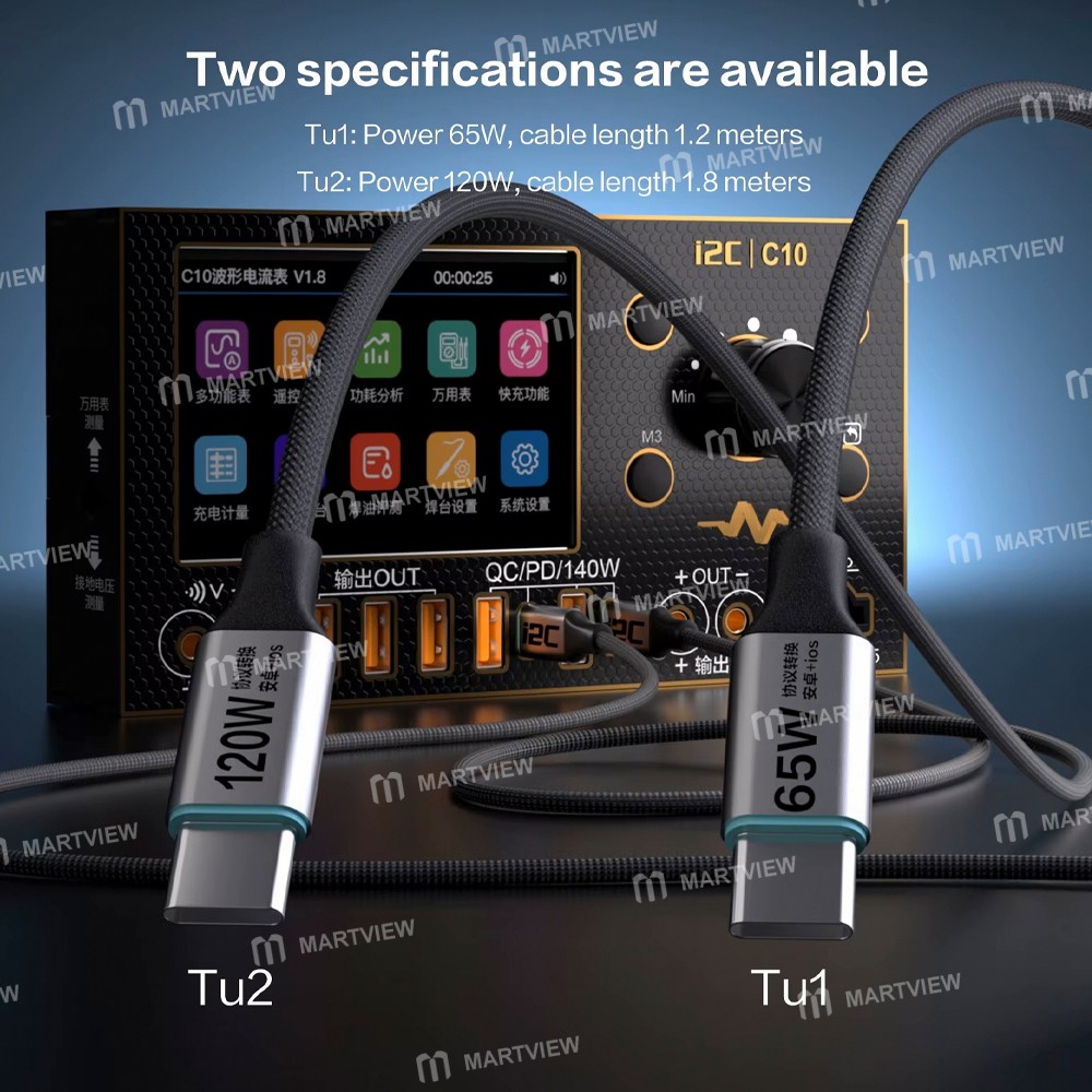i2c turbo-tu1-tu2-65w-120w-pps-protocol-conversion-cable-universal-fast-charging-cable-2