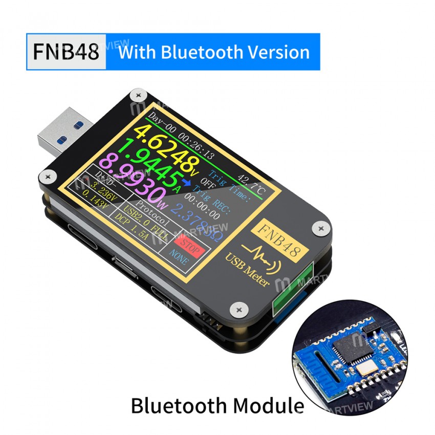 FNB48 USB Type-C Voltmeter Ammeter Detector Current Quick Charging Tester Protocol Tool PD Trigger