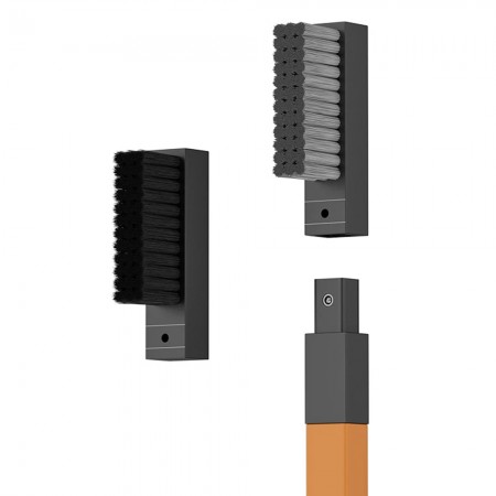 Wylie 2-in-1 Aluminum Alloy Handle with Interchangeable Steel Brush / Brush for Glue Removal