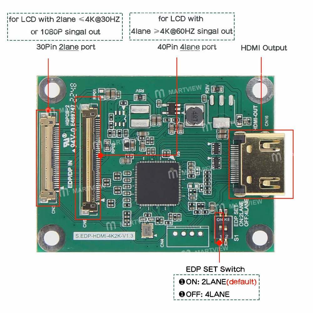 edp to-hdmi-adapter-board-support-4k-2k-1080p-resolution-with-2lanes-4lanes-program-2
