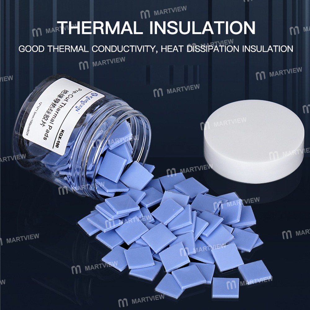 kgx 100-12x12x15mm-cpu-pre-cut-heatsink-silicone-pad-for-ssd-cpu-ic-chips--100pcs-3