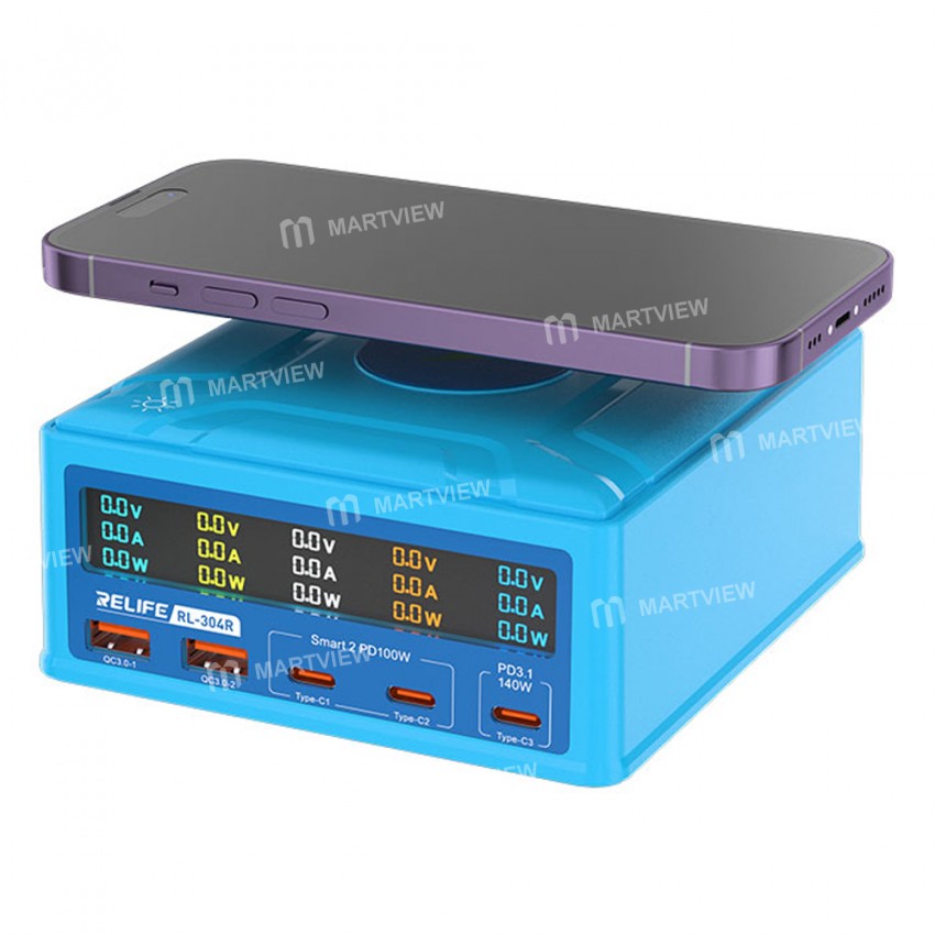 relife rl-304r-6-port-260w-gan-smart-digital-display-usb-fast-charger-6