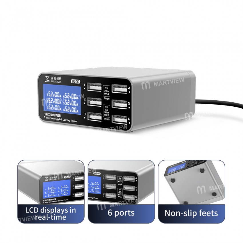mega idea-multi-port-digits-display-desktop-usb-quick-charger-5