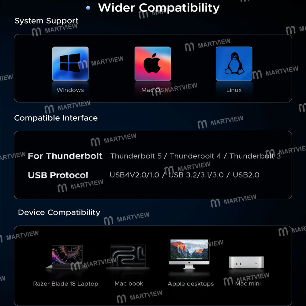 orico x50pro-aluminum-alloy-thunderbolt-5-80gbps-m2-nvme-ssd-enclosure-supports-expansion-up-to-8tb-