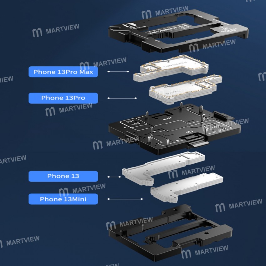 Mega-Idea iSocket 4-in-1 Mainboard Layered Test Frame for iPhone 13 / 13 Mini / 13 Pro / 13Pro Max