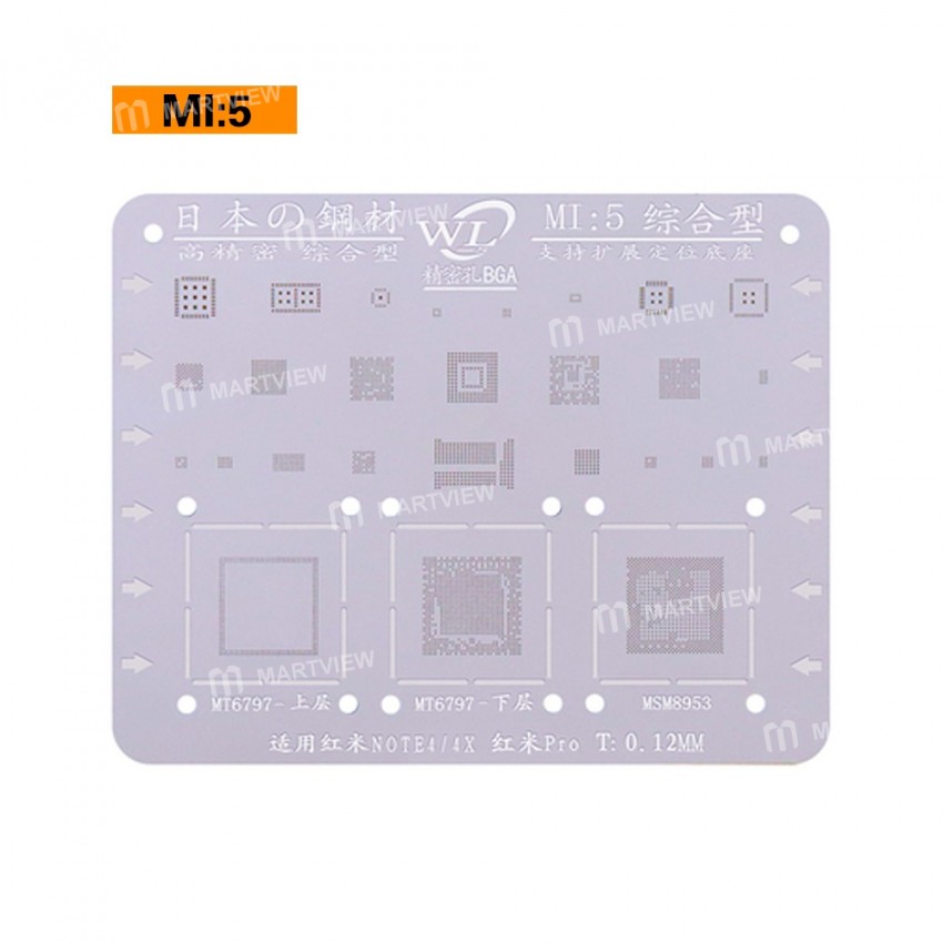 WL Multi-Function BGA Reballing Stencil Plant Tin Steel Net for Xiaomi