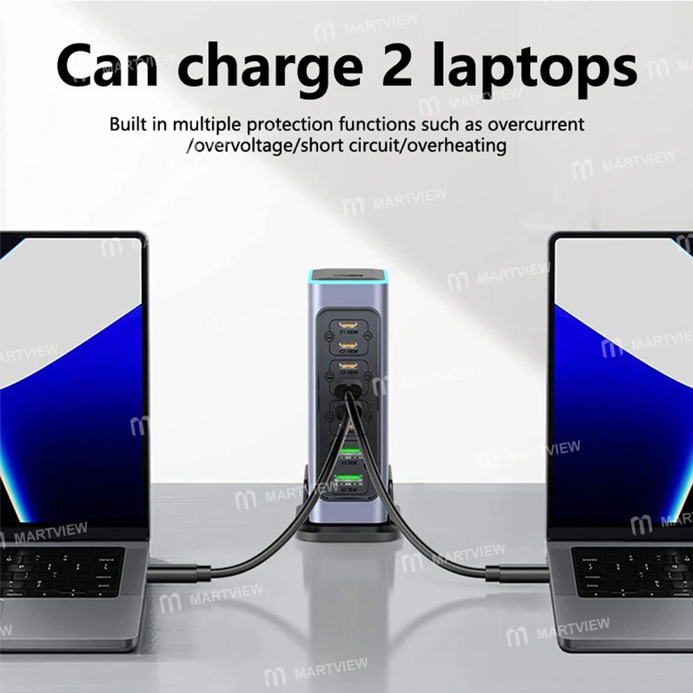 wlx f8l-8-port-660w-high-power-pdqc30-gan-desktop-charging-station-8