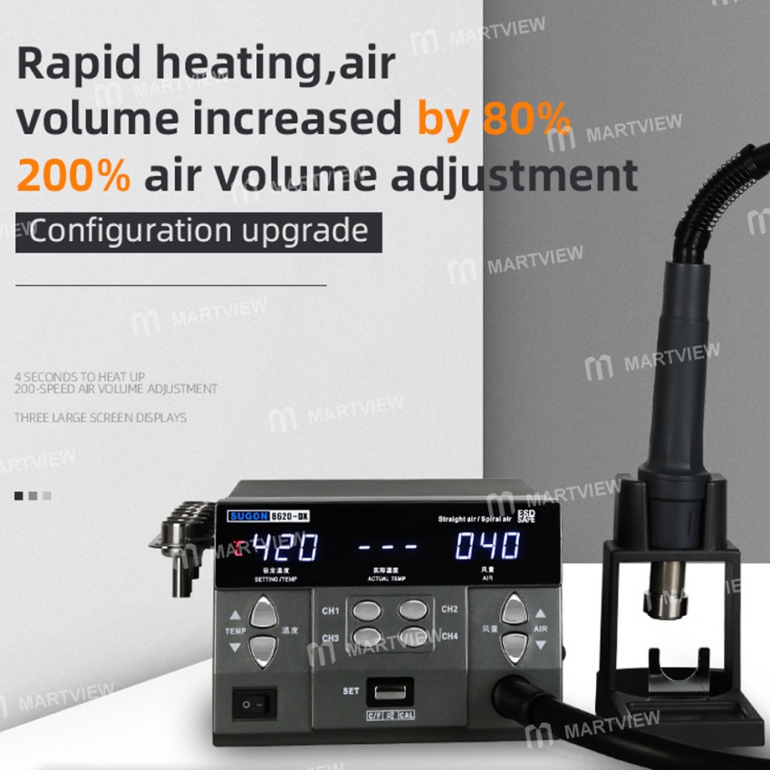 SUGON 8620DX 1300W Hot Air Rework Station Microcomputer Temperature Control BGA Rework Station