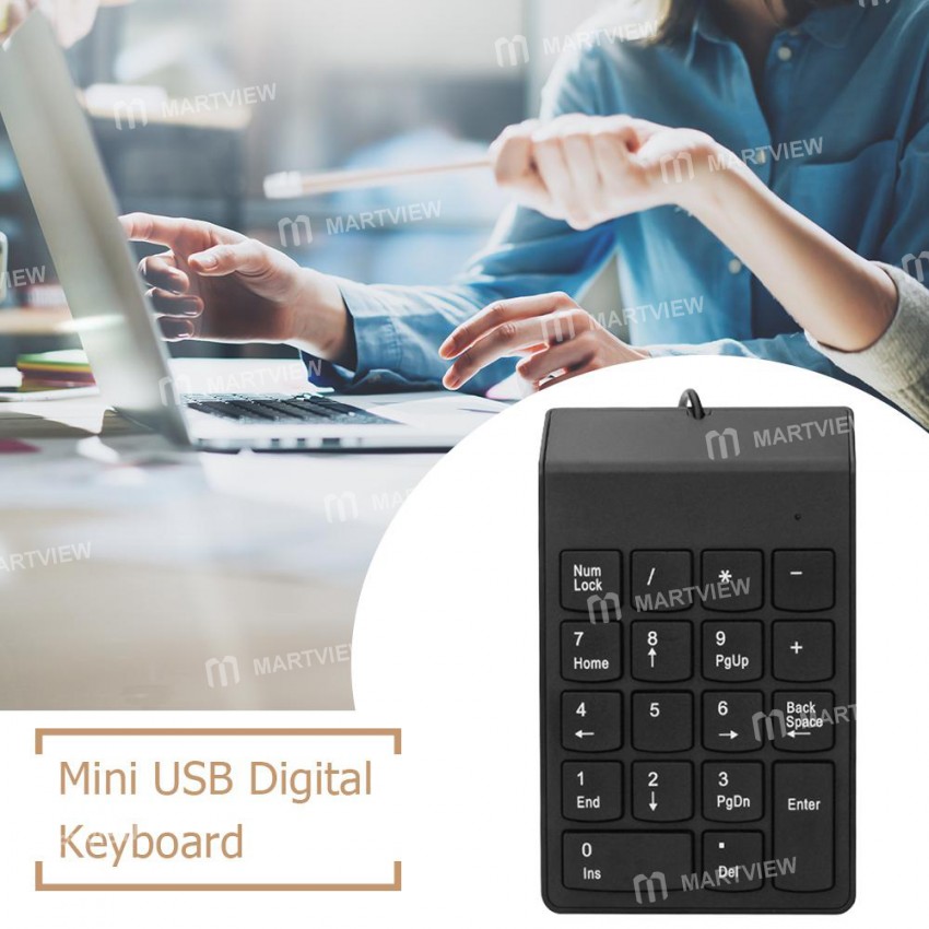 Portable 18 Keys USB Wired Driver-free Mini Digital Keyboard for Desktop Laptop