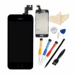 Replacement original iPhone 5s LCD with spareparts home button earphone camera etc black