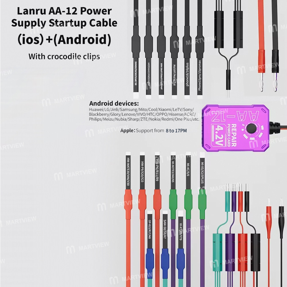lanrui aa-12-42v-power-supply-boot-startup-cable-for-iphone-8-to-17pm-most-android-phones-9