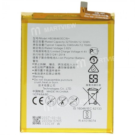 Battery Replacement for Huawei Honor 6X / Nova Plus / GR5-2017 / Mate 9 lite Use (HB386483ECW+ / 3270mAh) - grade AAA quality
