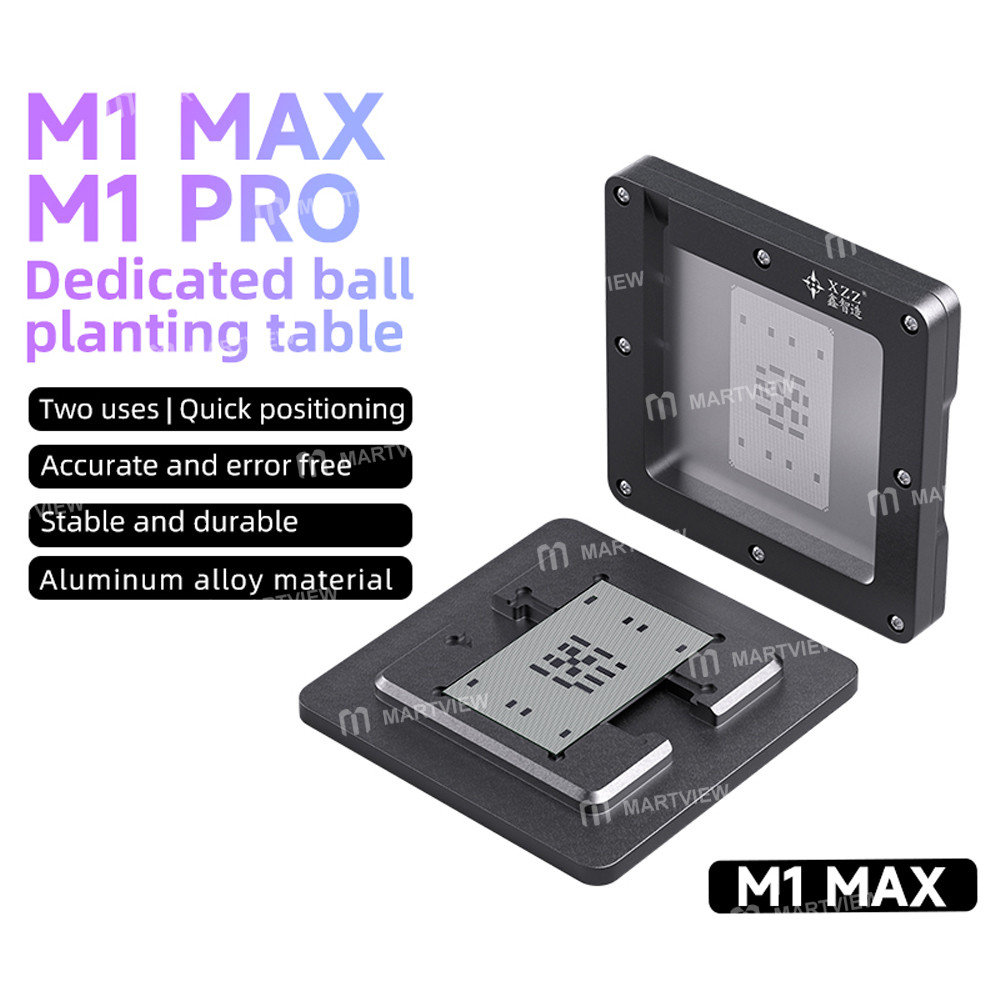 xzz m1-pro-m1-max-cpu-bga-reballing-stencil-plating-ball-platform-set-for-apple-macbook-1