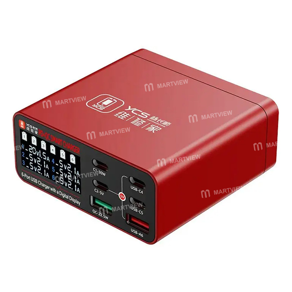 ycs 300-6-in-1-multi-port-usb-type-c-digital-display-qc-fast-charging-station-1