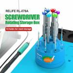 relife rl-078a-360-rotating-large-capacity-14-hole-screwdriver-storage-box-2