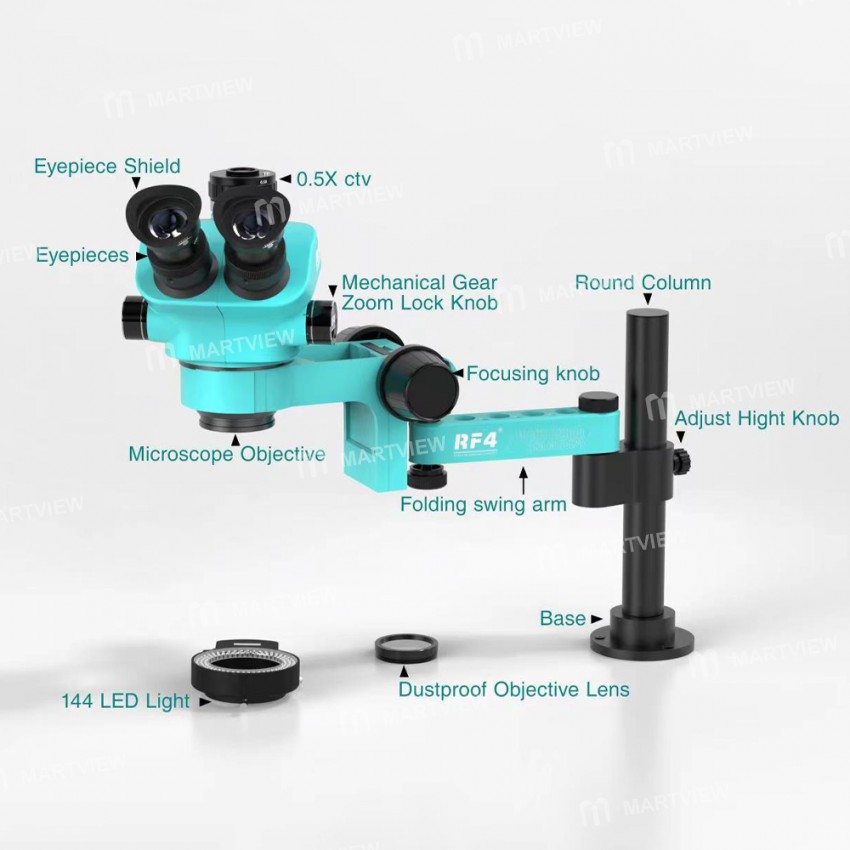 rf4 rf7050pro-fo19-360-adjustable-universal-telescopic-rotating-lifting-microscope-5