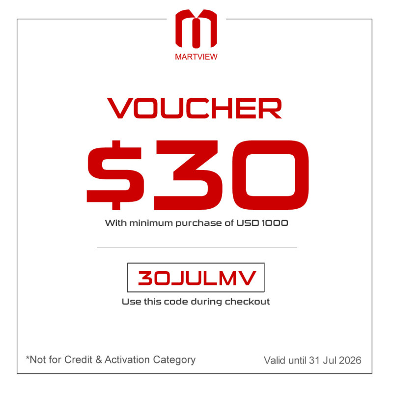 Get $30 discount with minimum purchase of $1000